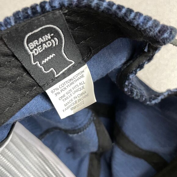 Braid Dead 5 Panel Hat Cap Mens Blue Strapback Corduroy Adjustable Braindead - Picture 3 of 8